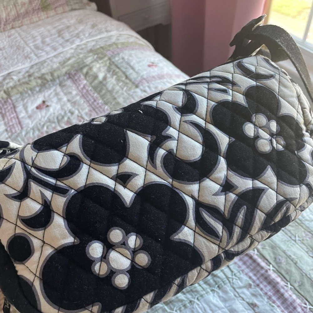 Vera Bradley Black and White Quilted Floral Backpack - Picture 3 of 7
